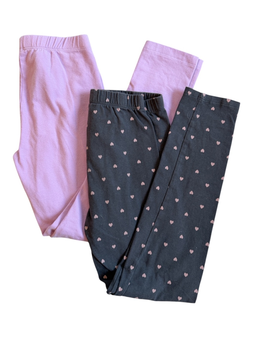 GAP Two-Pack Girls' Leggings – Pink & Black Heart Print